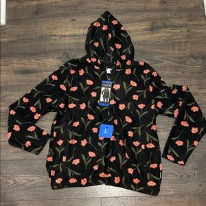 NWT! O’Neill Floral Fleece Zip Hoodie